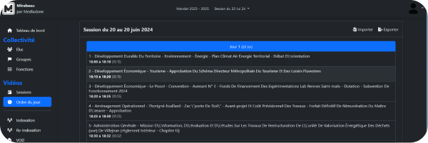 Gestion de l’ordre du jour